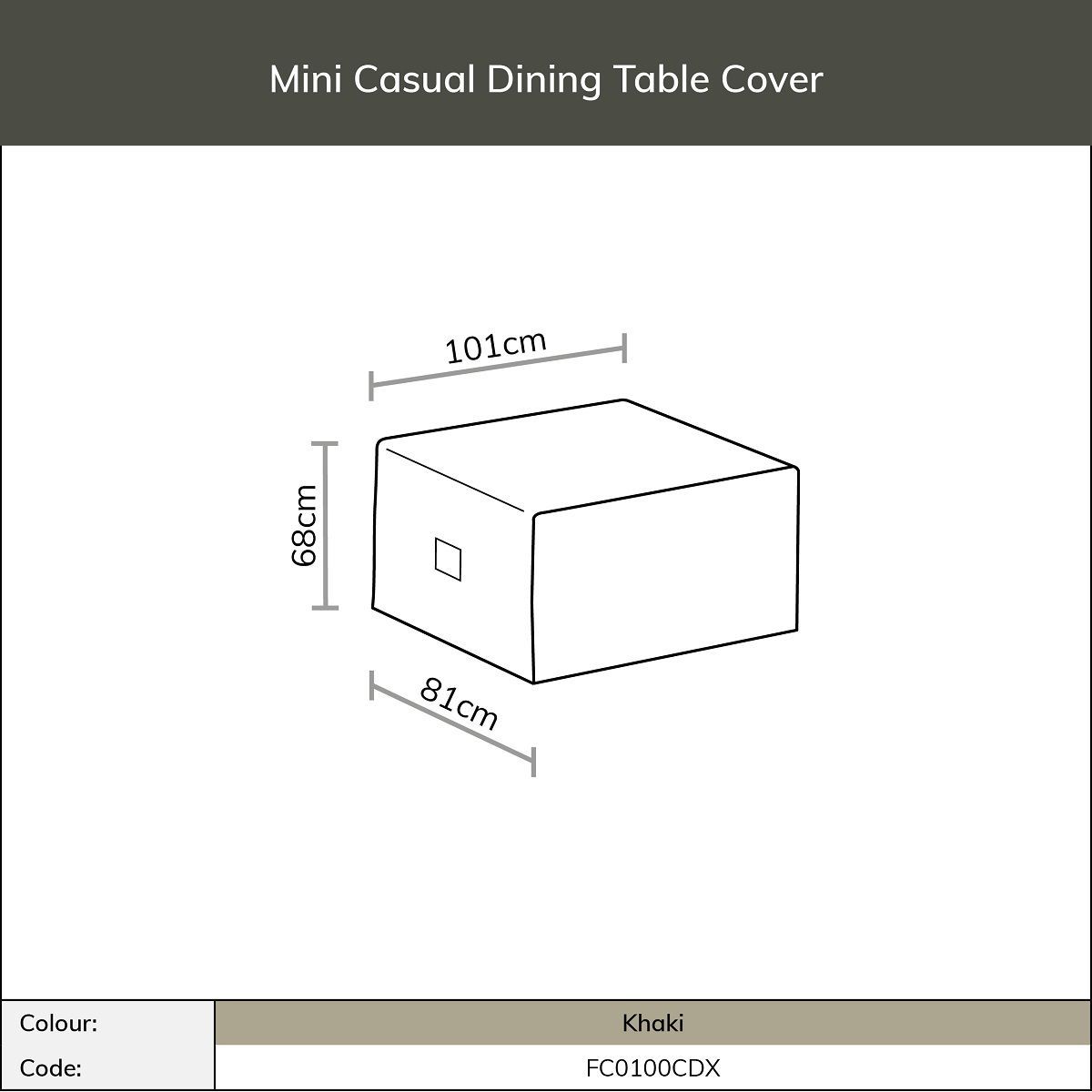 Bramblecrest Mini Casual Dining Table Cover - Khaki